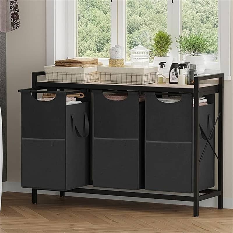3 Gal Laundry Basket with Large Desktop Sorter for Laundry Room organization - 39.76"L x 13.39"W x 28.27"H