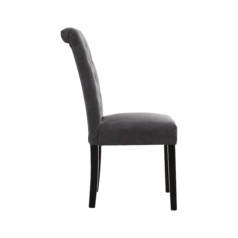 Fabric Upholstery Tufted Parsons Dining Chairs Set of 2