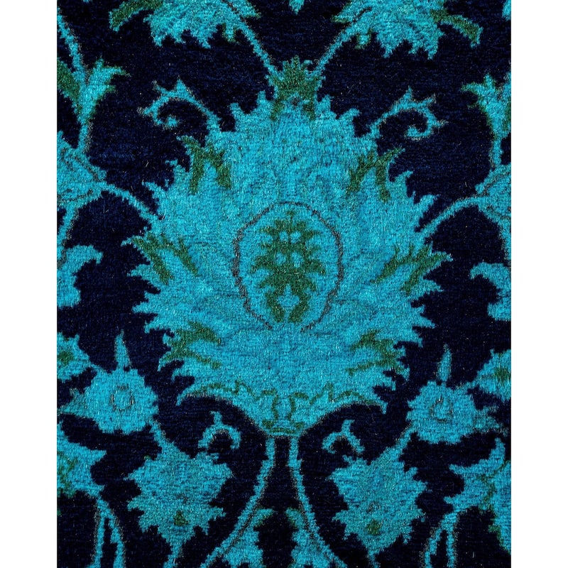 Fine Vibrance, One-of-a-Kind Hand-Knotted Area Rug - Purple, 7' 10" x 8' 1" - 7' 10" x 8' 1"