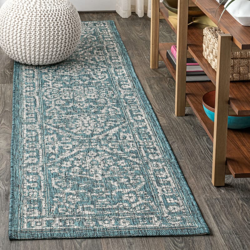 JONATHAN Y Medallion Textured Weave Indoor/Outdoor Area Rug