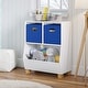 preview thumbnail 21 of 24, RiverRidge Kids Catch-All 24in Toy Storage Organizer with 2 Cubbies and 2 Storage Compartments - with Optional Bins White with 2 Blue Bins