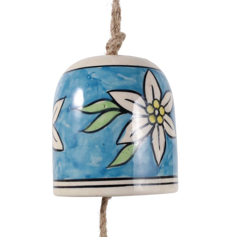 Decorative Handcrafted Ceramic Bells Windchimes - Garden Bell Art - 12.0"