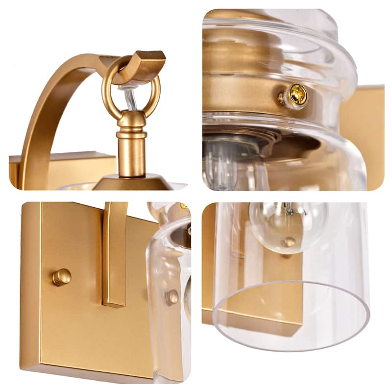 Anastasia Single Light Clear Glass Jar Shade Wall Sconce