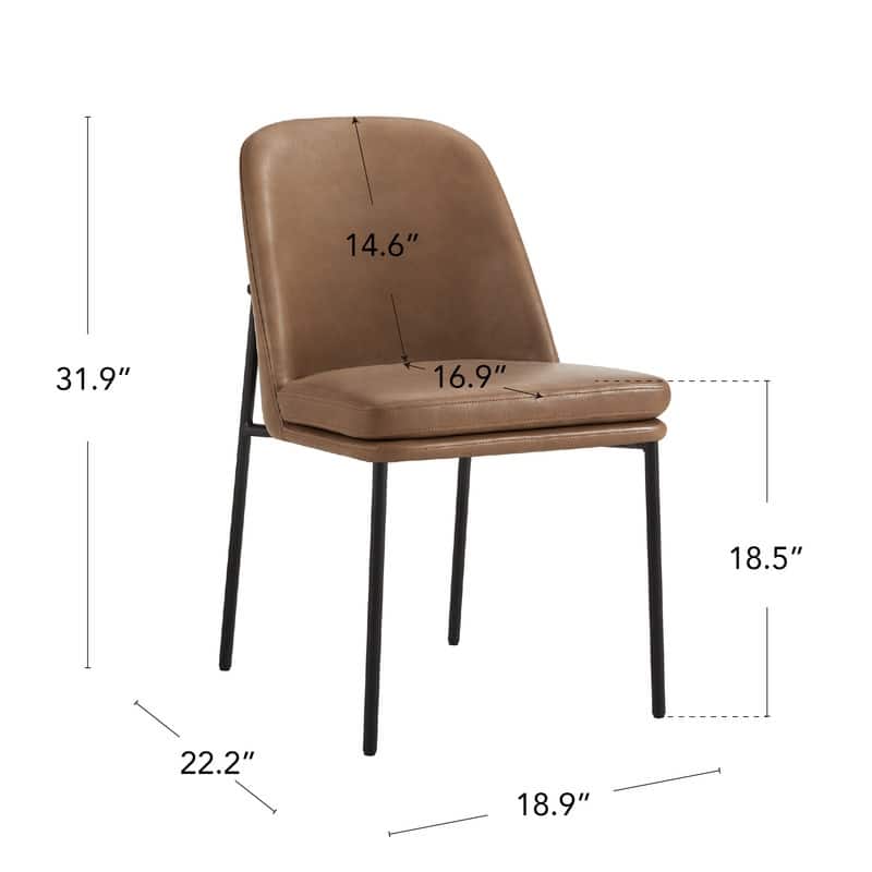 Evelyn Modern Dining Chair with Metal Legs Set of 2