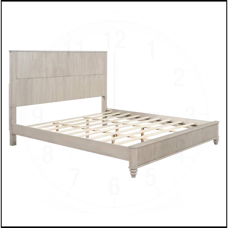 Solid Wood Bed Frame with Headboard