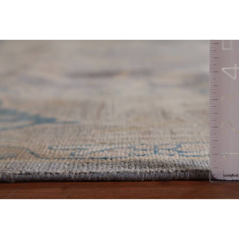 Hand Knotted Oriental 100% Wool Carpet Transitional All-Over Greys & Charcoal Oushak Area Rug - 13' 10'' X 10' 2''