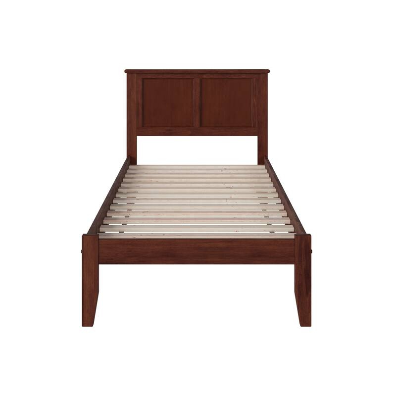 AFI Madison Twin XL Platform Bed with Charging Station in Walnut