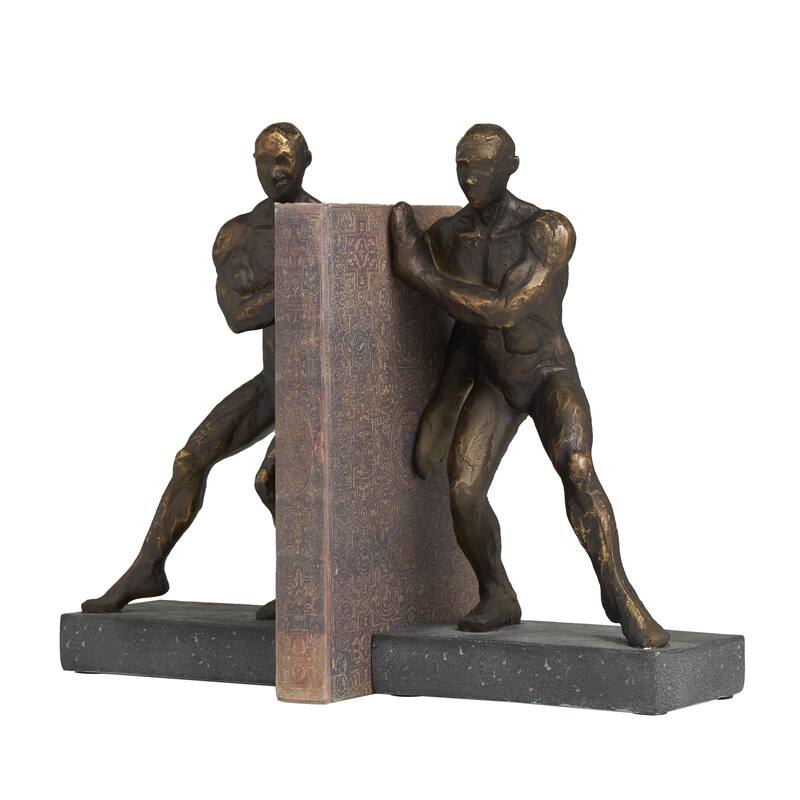Polystone People Decorative Bookends - Set of 2 Bronze - Roche River Decor