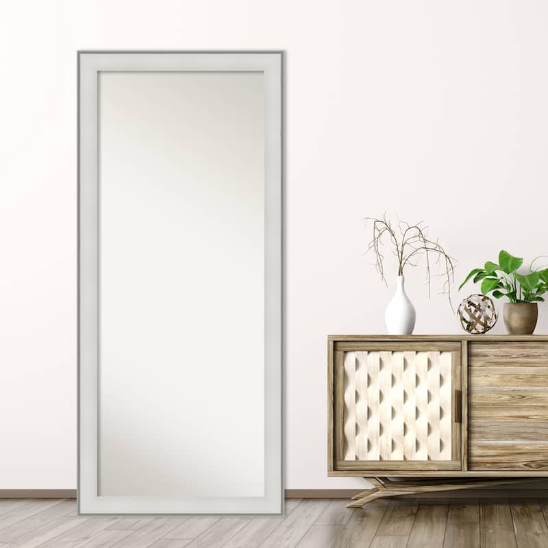 Non-Beveled Wood Full Length Floor Leaner Mirror - Imperial Frame - Outer Size: 29 x 65 in