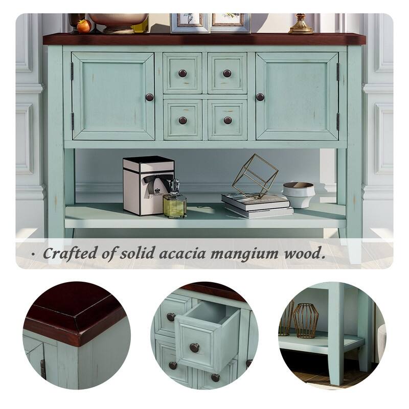46" Console Sofa Table Sideboard with Storage Drawers Cabinets & Shelf