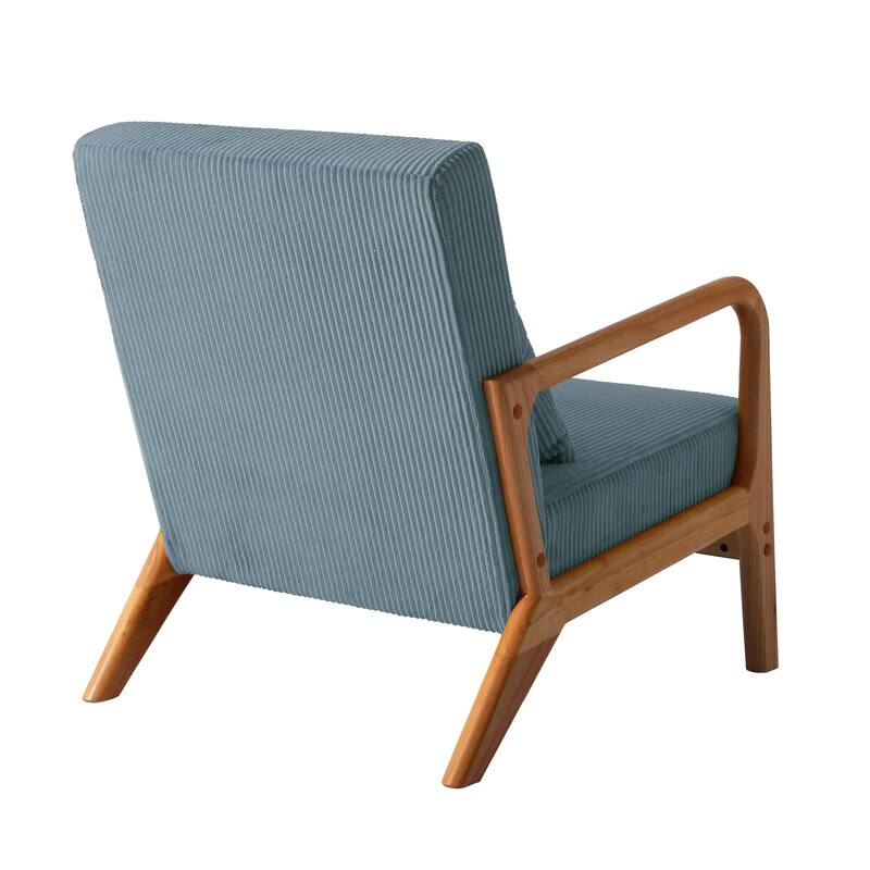 Mid-Century Upholstered Accent Chair with Wood Frame