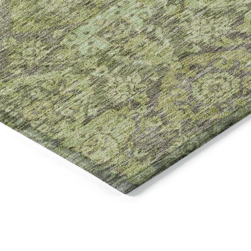 HomeRoots Damask Transitional Rectangle Outdoor Rug