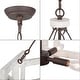 preview thumbnail 12 of 12, Coastal Rustic 4-light Drum Kitchen Island Chandelier Cottage Wood Ceiling Lights Dining Room Foyer - D 20'' x H 83.5''
