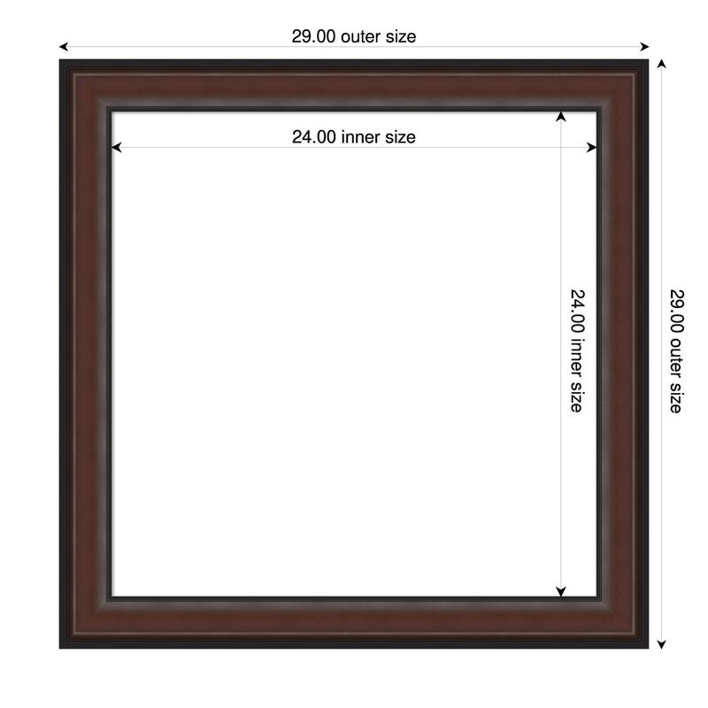 Amanti Art Harvard Walnut Framed Dry Erase Magnetic Board - 29 x 29 in