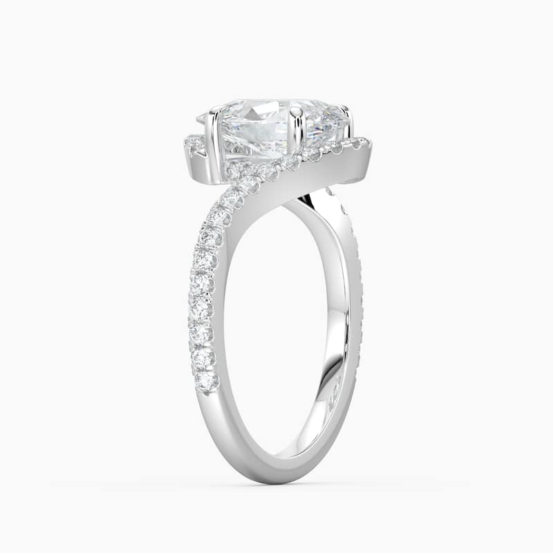 Auriya 14k Gold Pear-shaped Lab Grown Diamond Bypass Engagement Ring 1.00 to 5.00 ct. tw. (F-G, VS)