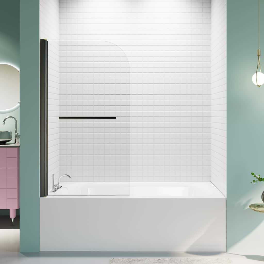 31 in. W * 55 in. H Frameless Shower Doors for Bathtub