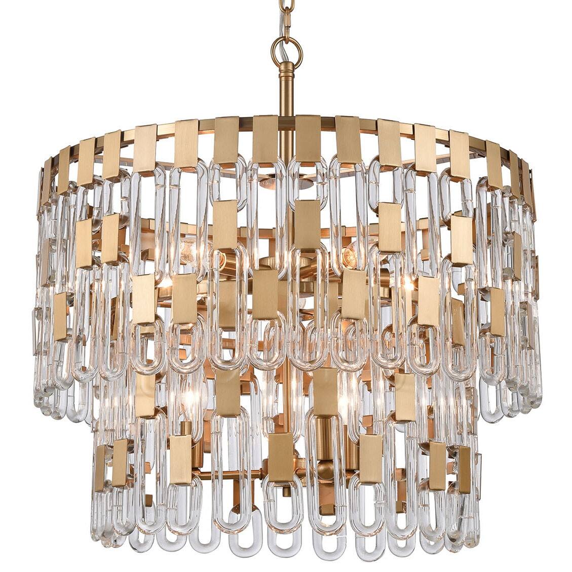 Elk Home D4174  Blockchain 6 Light 17" Wide Drum Chandelier - Chandeliers For Bedrooms by Overstock.com