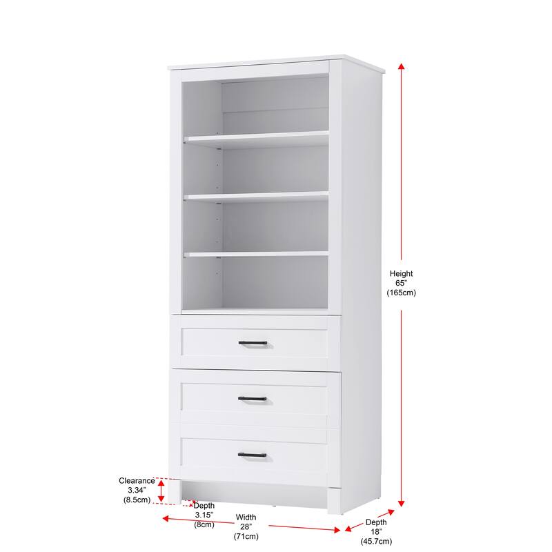 Fresco 16-28 Inch Bath Storage Glass Cabinet