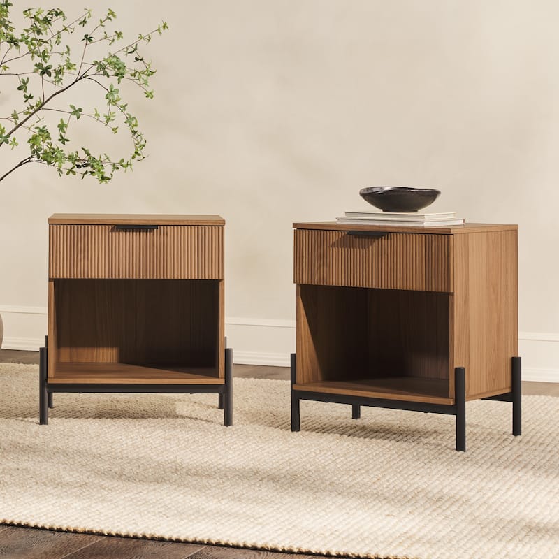 Middlebrook Designs Modern Fluted-Drawer Nightstand (Set of 2)