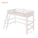 preview thumbnail 30 of 36, Twin Size Solid Wood Loft Bed with Ladder and Fence for Bedroom, Boys and Girls