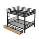 preview thumbnail 5 of 10, Metal Full Size Convertible Bunk Bed with 2 Drawers, Black