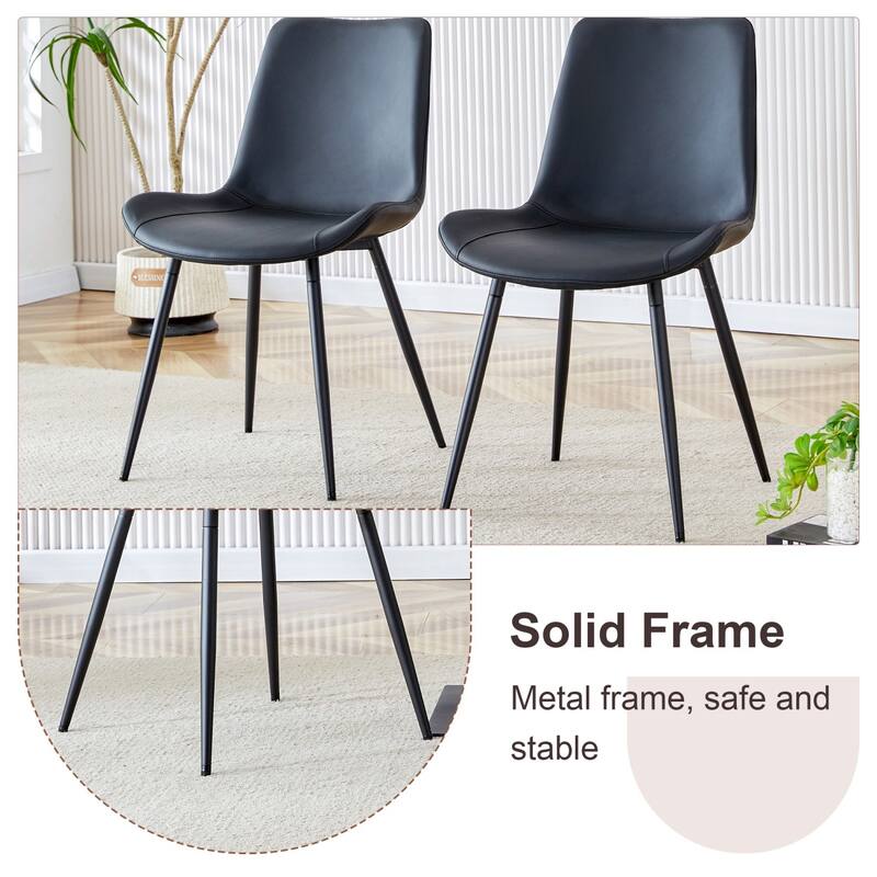 7-Piece Set, 59-71" Extendable Dining Table with PU Upholstered Dining Chairs