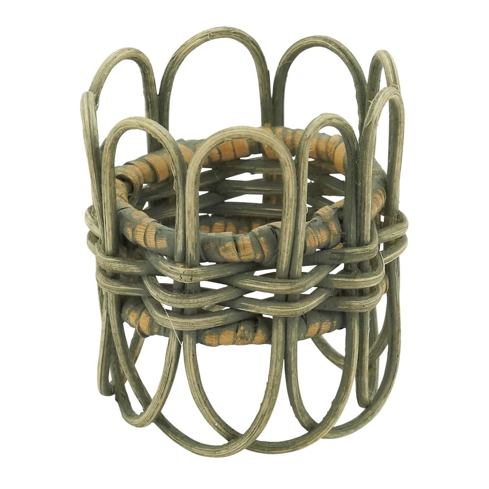 Twisted Design Rattan Napkin Rings (Set of 4)