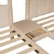 preview thumbnail 9 of 16, Full Over Twin & Twin Velvet Triple Bunk Bed with Drawers & Guardrails, Solid Wood Detachable Triple Bedframe for 3 Kids/Adults