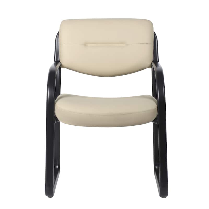 Boss Leather Sled Base Side Chair