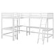 preview thumbnail 17 of 22, Wood Twin Size L-Shaped Loft Bed with Ladder and 2 Built-in L-Shaped Desks, Gray