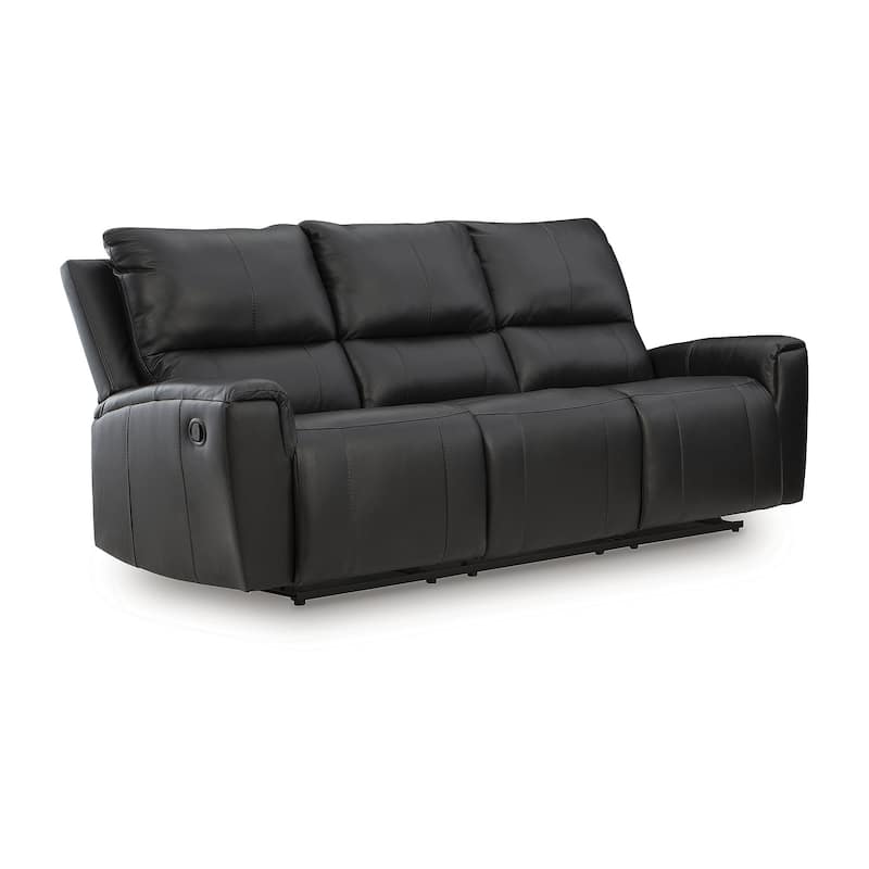 Signature Design by Ashley Glassmere Black Reclining Sofa - 84" W x 40" D x 40" H
