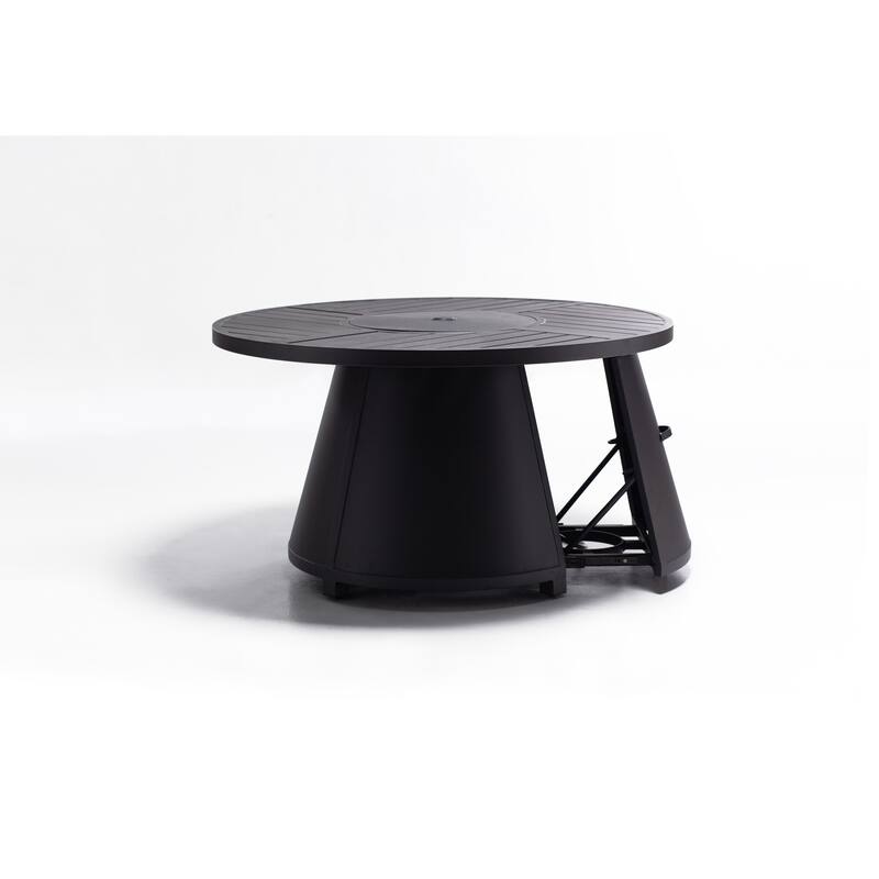 Abbyson Santorini Black Outdoor Fire Table