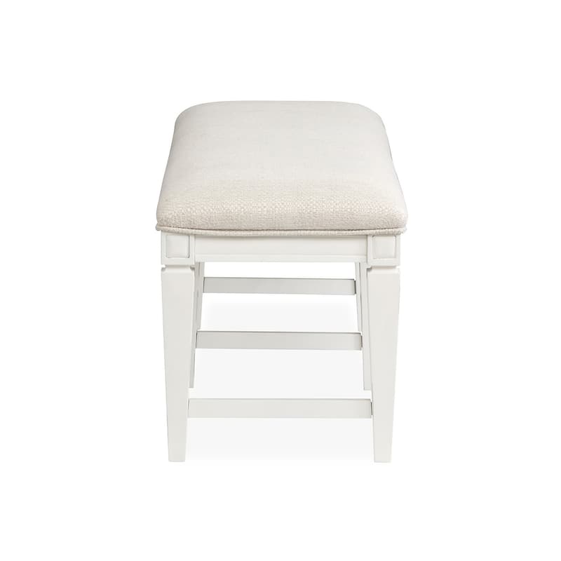 Magnussen Home Willowbrook Egg Shell White Upholstered Bench - 52''W x 16''D x 19.25''H