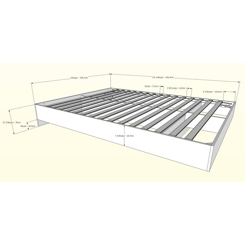Nexera Platform Bed with Headboard, Walnut and Black