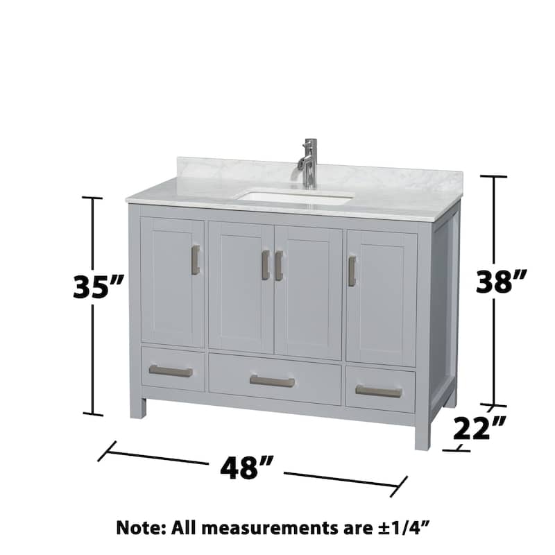 Wyndham Collection WCS141448SUNSM24 Sheffield 48" Free Standing Single