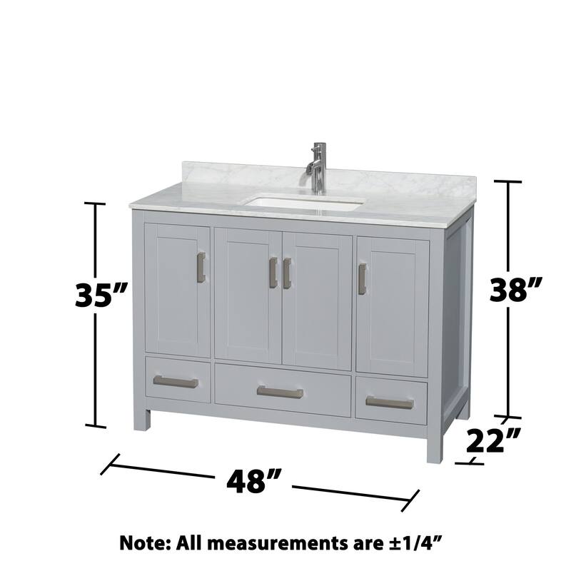 Wyndham Collection WCS141448SUNSMED Sheffield 48" Freestanding Single