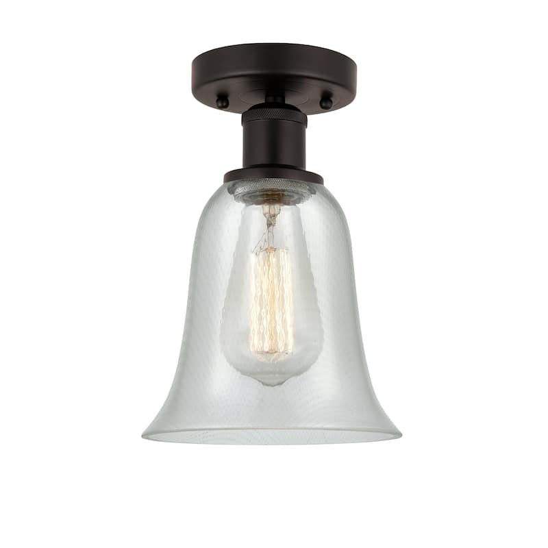 Innovations Lighting Edison Hanover - 1 Light 6" Semi-Flush Mount - Fishnet/Oil Rubbed Bronze