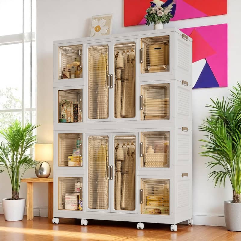 KISRAIS Portable Children's Wardrobe Closet Storage Organizer for Clothes