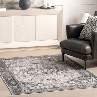 Nuloom Elisabeth SpinClean Medallion Machine Washable Area Rug