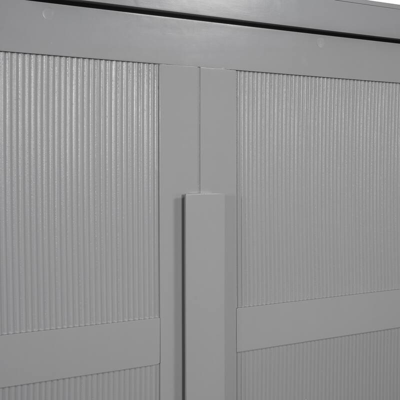 Gray Queen Murphy Bed with LED Lighting, Modern Wall Bed, No Box Spring Needed