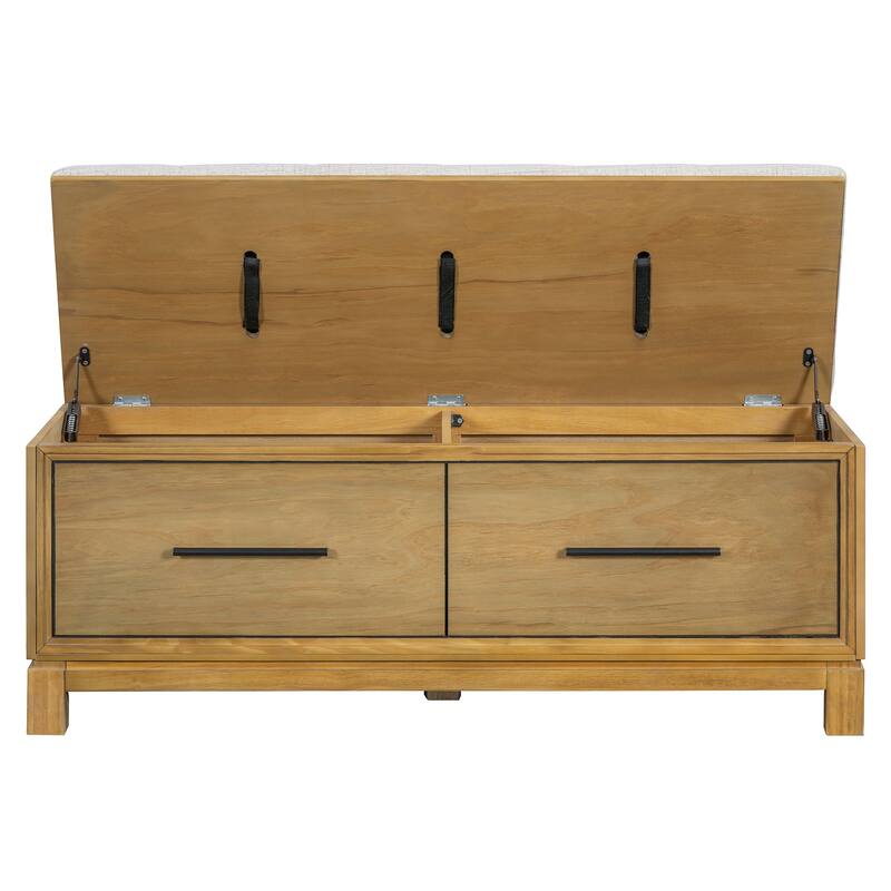Shoe Bench with Removable Cushion and Hidden Storage