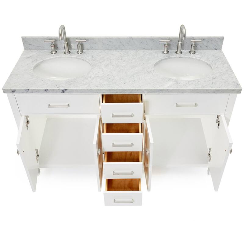 Ariel H061DCWOVO Bristol 61" Free Standing Double Oval Basin Vanity