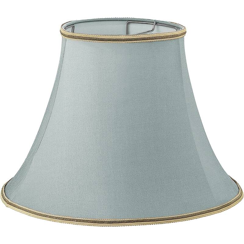 Pyramid Ivory White/Green Round Bell Stretched Spider Fitting Lamp Shades 6"x12"x9"(2-Pack) - N/A