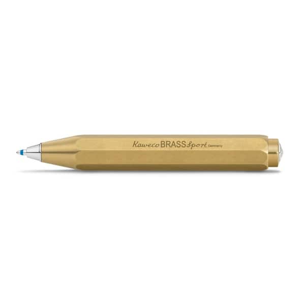 slide 2 of 4, Kaweco 10000922 Brass Sport Retractable Ballpoint Pen with Standard D1 Refills