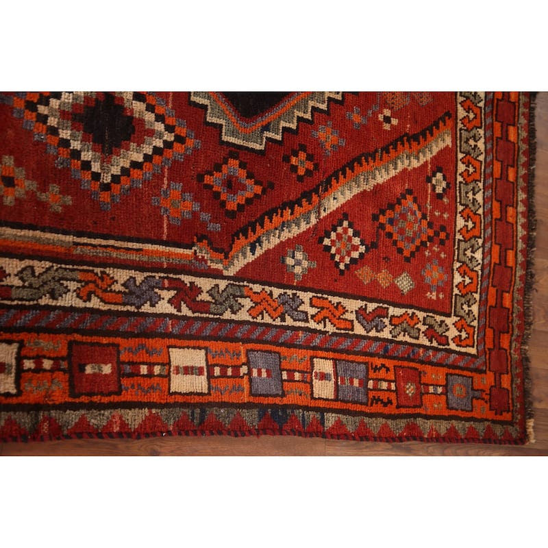 Hand Knotted Oriental 100% Wool Carpet Traditional Tribal Red Lori Area Rug - 8' 11'' X 5' 3''