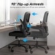 preview thumbnail 22 of 20, Office Chair, Mesh Ergonomic Office Chair with Lumbar Support, Comfy Computer Desk Chair with Flip Armrest Rolling Wheels
