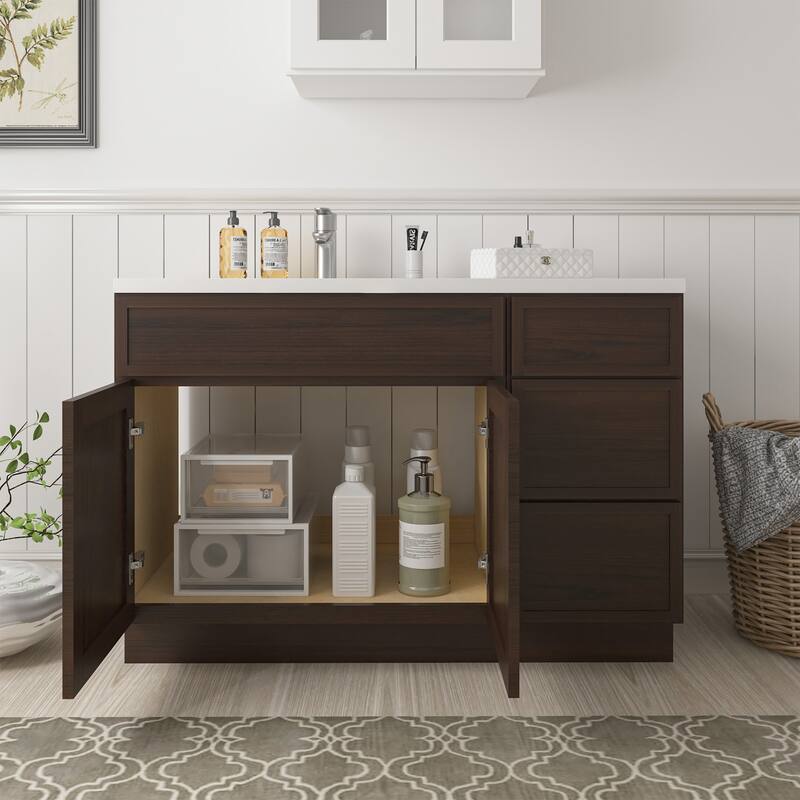 Vanity Art 45" Birch Freestanding Bathroom Vanity Cabinet without Top