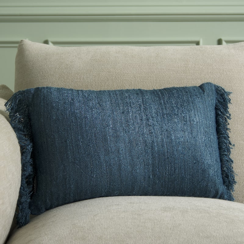 SAFAVIEH Home Nalu 12 x 20-inch Teal Cotton Lumbar Pillow