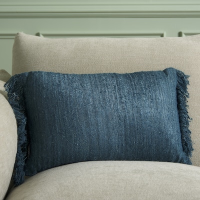 SAFAVIEH Home Nalu 12 x 20-inch Teal Cotton Lumbar Pillow