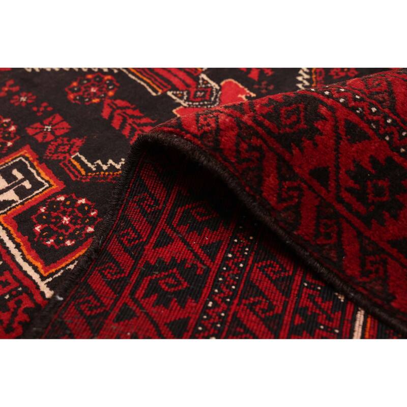 ECARPETGALLERY Hand-knotted Teimani Black, Red Wool Rug - 3'2 x 6'2